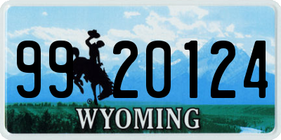 WY license plate 9920124