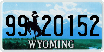 WY license plate 9920152