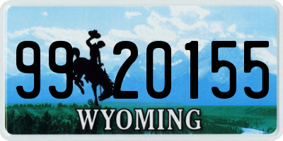 WY license plate 9920155
