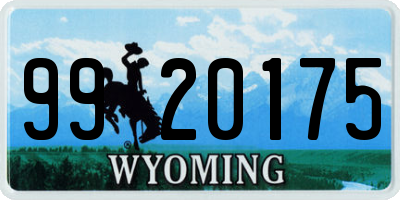 WY license plate 9920175