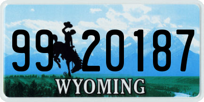 WY license plate 9920187