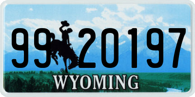 WY license plate 9920197