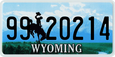 WY license plate 9920214