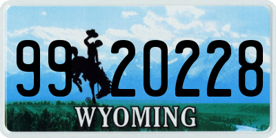 WY license plate 9920228