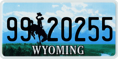 WY license plate 9920255
