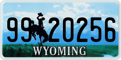 WY license plate 9920256