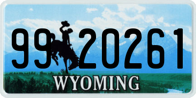 WY license plate 9920261