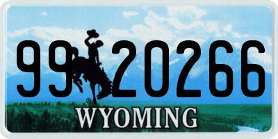 WY license plate 9920266