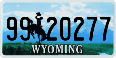 WY license plate 9920277