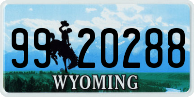 WY license plate 9920288