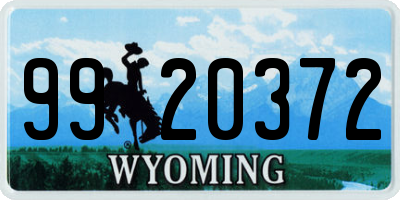 WY license plate 9920372