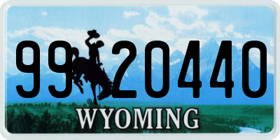WY license plate 9920440