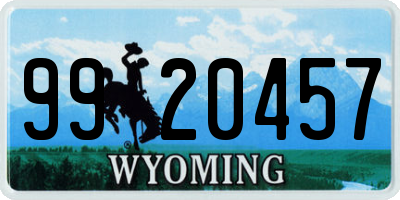 WY license plate 9920457