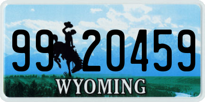 WY license plate 9920459