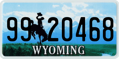 WY license plate 9920468