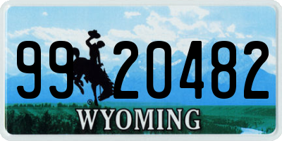 WY license plate 9920482