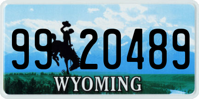 WY license plate 9920489