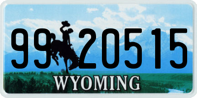 WY license plate 9920515