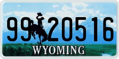 WY license plate 9920516