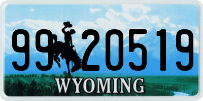 WY license plate 9920519