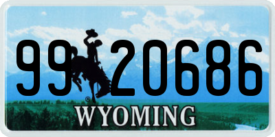 WY license plate 9920686