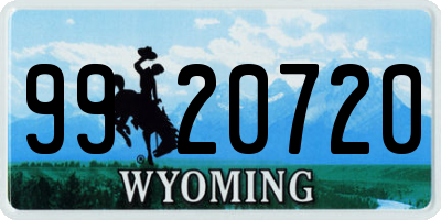 WY license plate 9920720