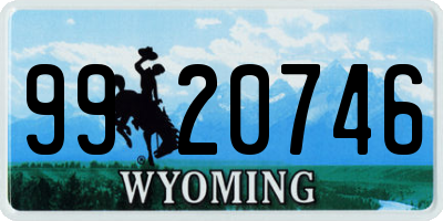 WY license plate 9920746