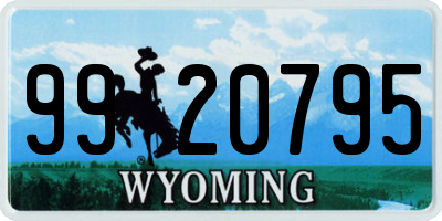 WY license plate 9920795