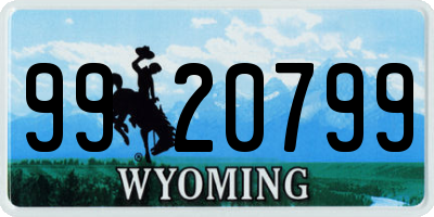 WY license plate 9920799