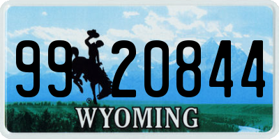 WY license plate 9920844