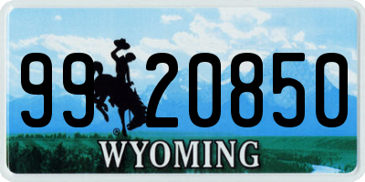 WY license plate 9920850