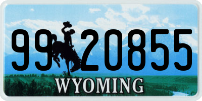 WY license plate 9920855