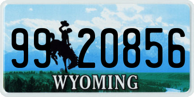 WY license plate 9920856