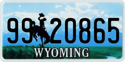 WY license plate 9920865