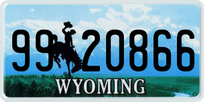 WY license plate 9920866