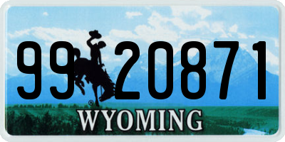 WY license plate 9920871