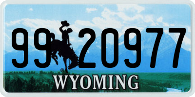 WY license plate 9920977