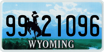 WY license plate 9921096