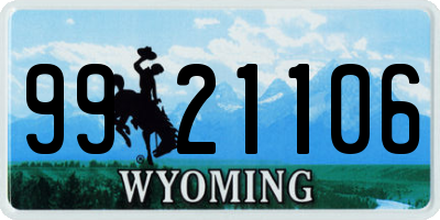 WY license plate 9921106