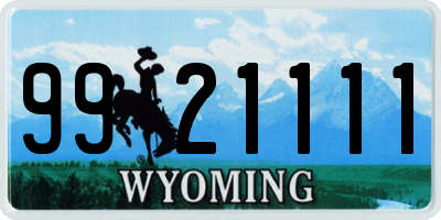 WY license plate 9921111