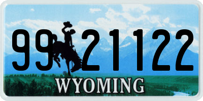 WY license plate 9921122