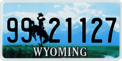 WY license plate 9921127