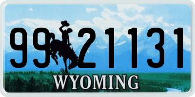 WY license plate 9921131