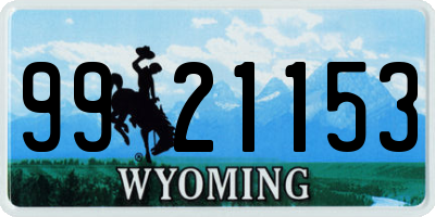 WY license plate 9921153