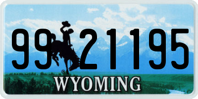 WY license plate 9921195