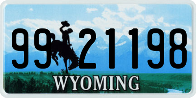 WY license plate 9921198