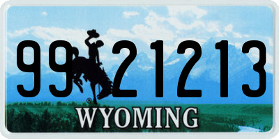 WY license plate 9921213