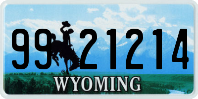 WY license plate 9921214