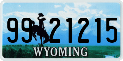 WY license plate 9921215