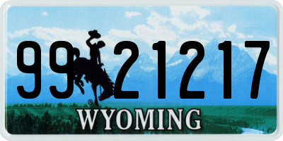WY license plate 9921217